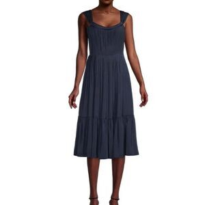 Kobi Halperin Sasha Strappy Midi Dress Midnight Blue Women's Size Medium
